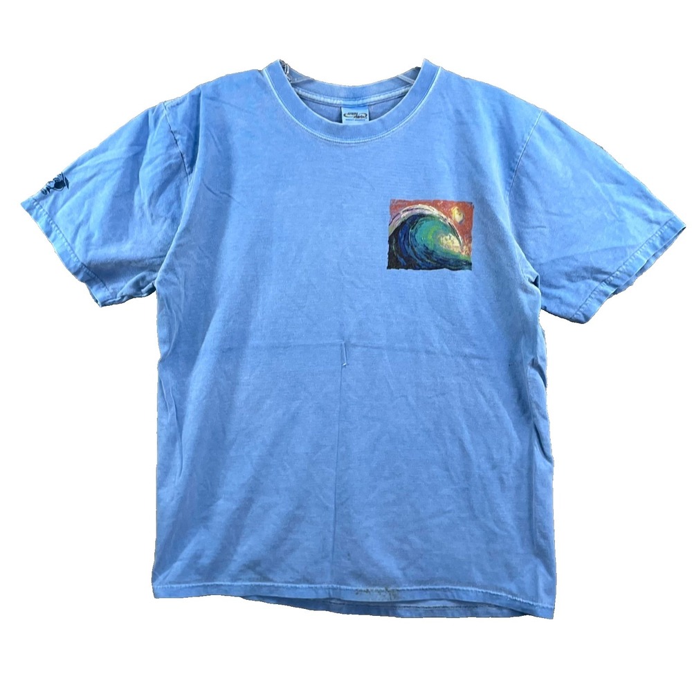 Vintage Crazy Shirts T Shirt‎ Mens Medium Blue Hawaii Dyed Surf Skate Streetwear